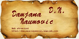 Damjana Naumović vizit kartica